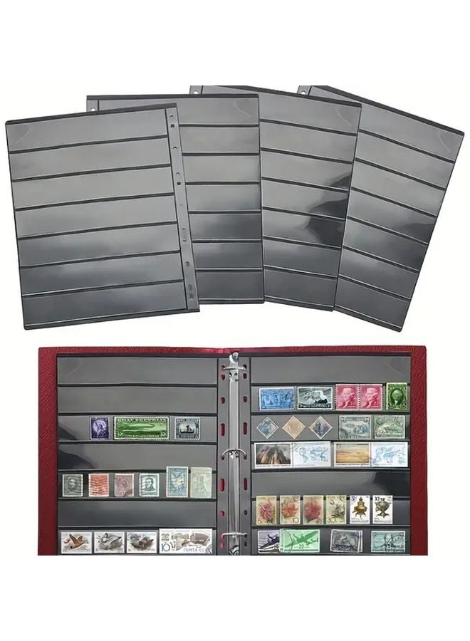 20 Pcs Black PVA Stamp Collectible Pages 7 Line Divided Sheets For Organized Storage - Image 5