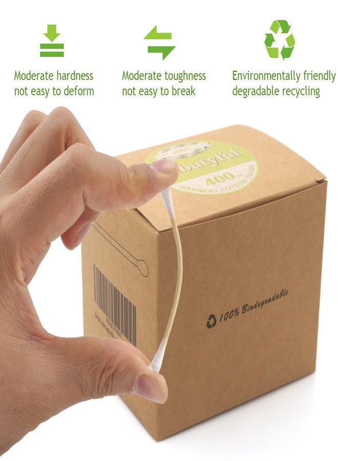 Cibutyful Cotton Swabs 400 count Double Round Tips Cotton Swabs With Strong wooden Sticks Ear Swabs Cotton Sticks with 3.0 Inch Bamboo Stick - Image 3