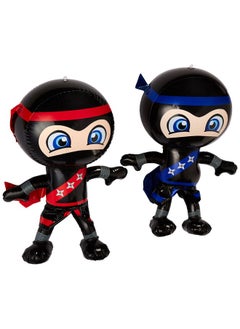 RINCO Set Of 2 Inflatable 24" Ninjas/Party Decorations/Inflates/Toys/Red/Blue/Decor  - Image 1