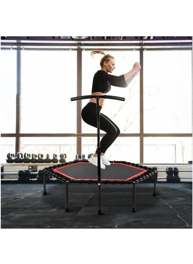 Indoor Fitness Trampoline with Adjustable Handle - Image 4