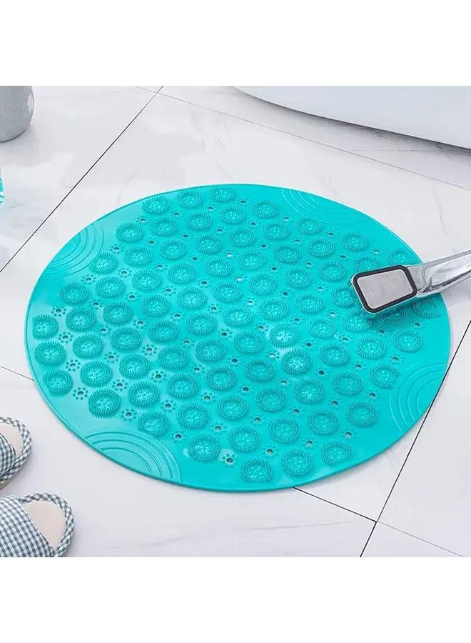 Pink Round Bathroom Anti Slip Mat Massage Foot Pad 55cm Toilet Bath Mat - Image 5