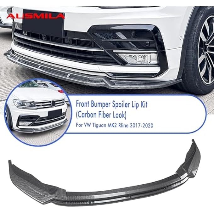 AUSMILA طقم شفة سبويلر أمامي لسيارة VW Tiguan MK2 R Line 2017-2020 - Image 3