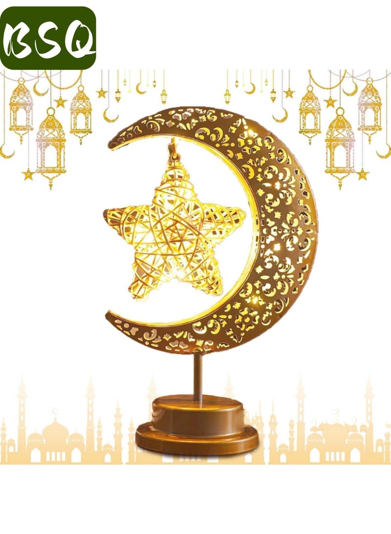 BSQ Ramadan Decorative LED Lights | Moon and Star Table Lamp | Moon Light | Magic Moon Light | Bedroom Half-Moon Light | Wireless Ramadan Moon-Shaped Table Lamp | Bedside Night Light | Suitable for Bedroom, Dining Room, Living Room, Party, Children's Room, and Office Decoration - Image 3
