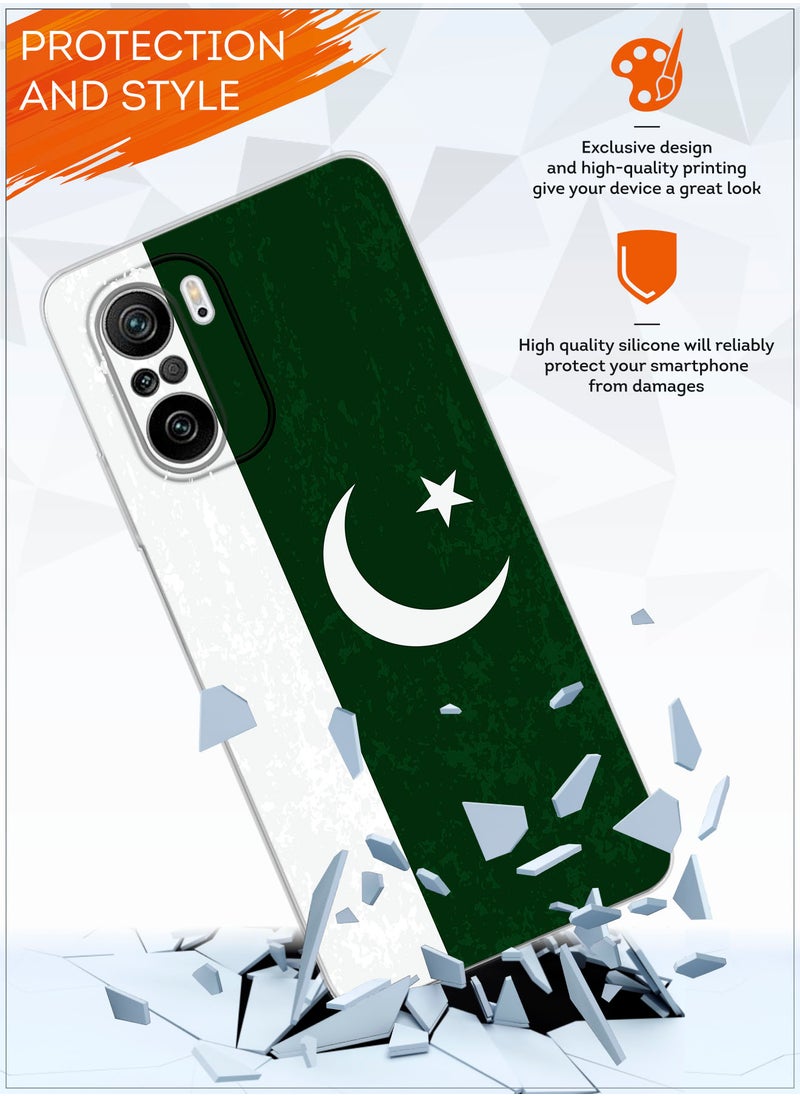 MOBILIUS - for Poco F3 Case, Shockproof Protective Phone Case Cover for Poco F3, with Flag of Pakistan Pattern - Image 1