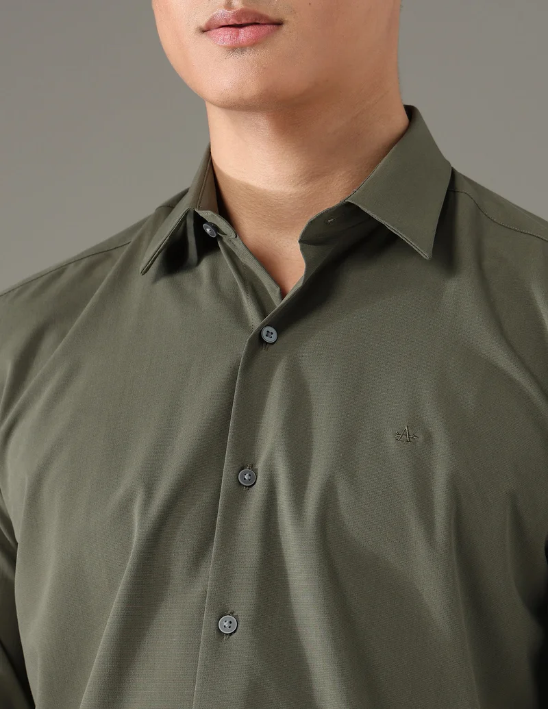 Arrow Olive Slim Fit Seersucker Shirt for Men | Best Price UAE