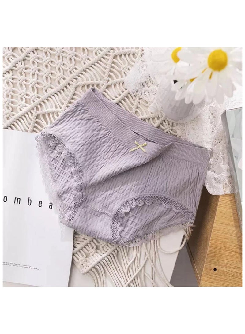 5 Pieces Women Underwear Mid Waist Pantie Lace Briefs High Stretching Ladies Panty  - Image 2