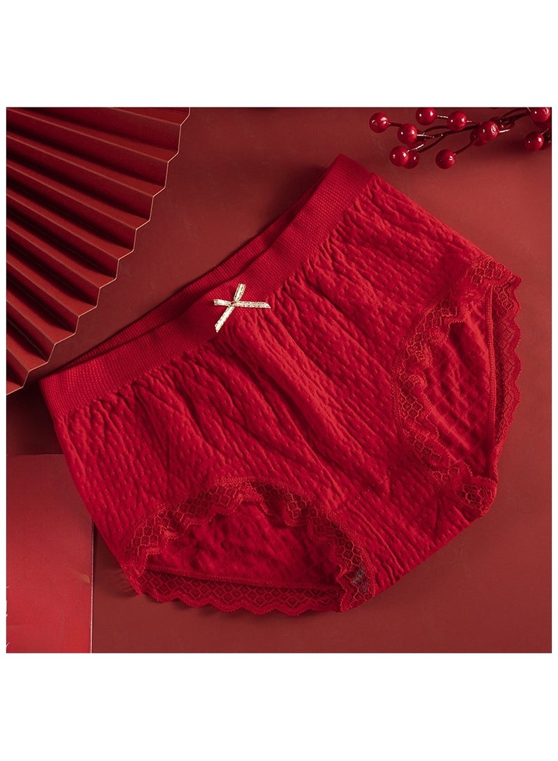 5 Pieces Women Underwear Mid Waist Pantie Lace Briefs High Stretching Ladies Panty  - Image 3