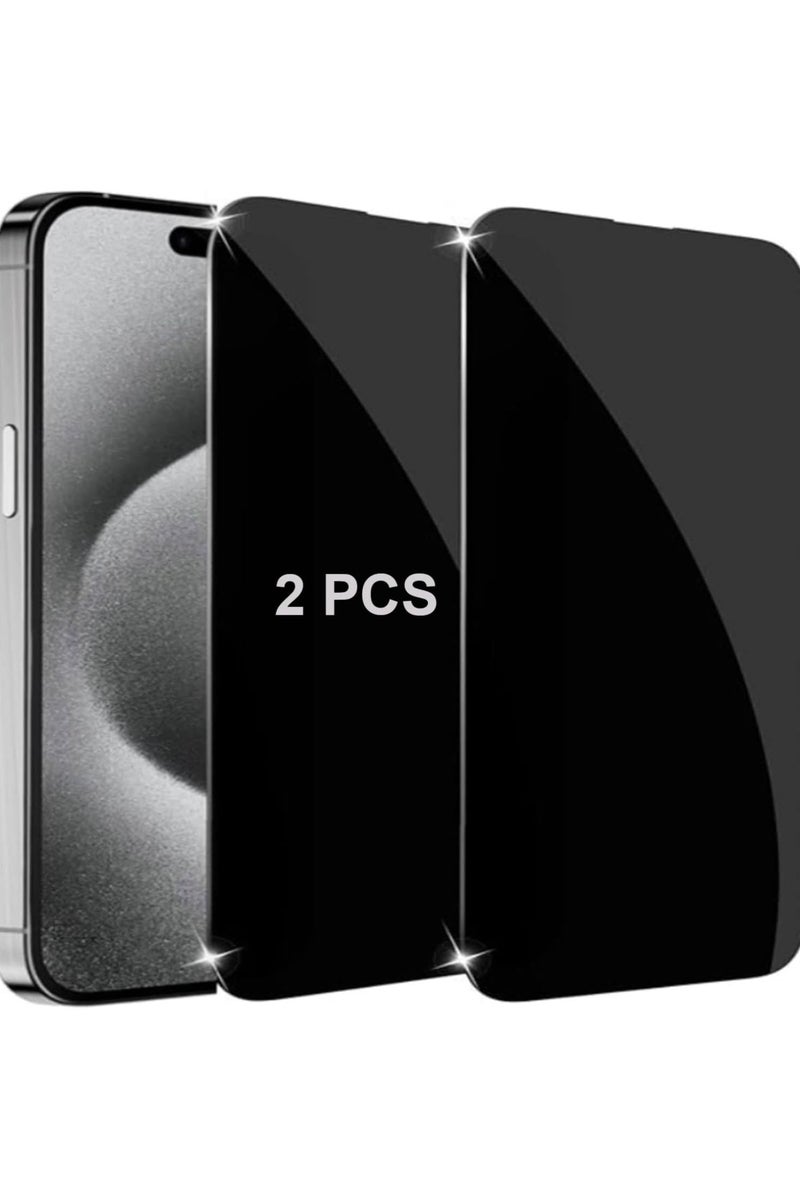 Privacy Screen Protector Compatible with iPhone 15 Pro Max 9H Tempered Glass - Advanced Edge Protection Easy to Install, Anti-Spy, Scratch Resistant 2-Pack - Image 1