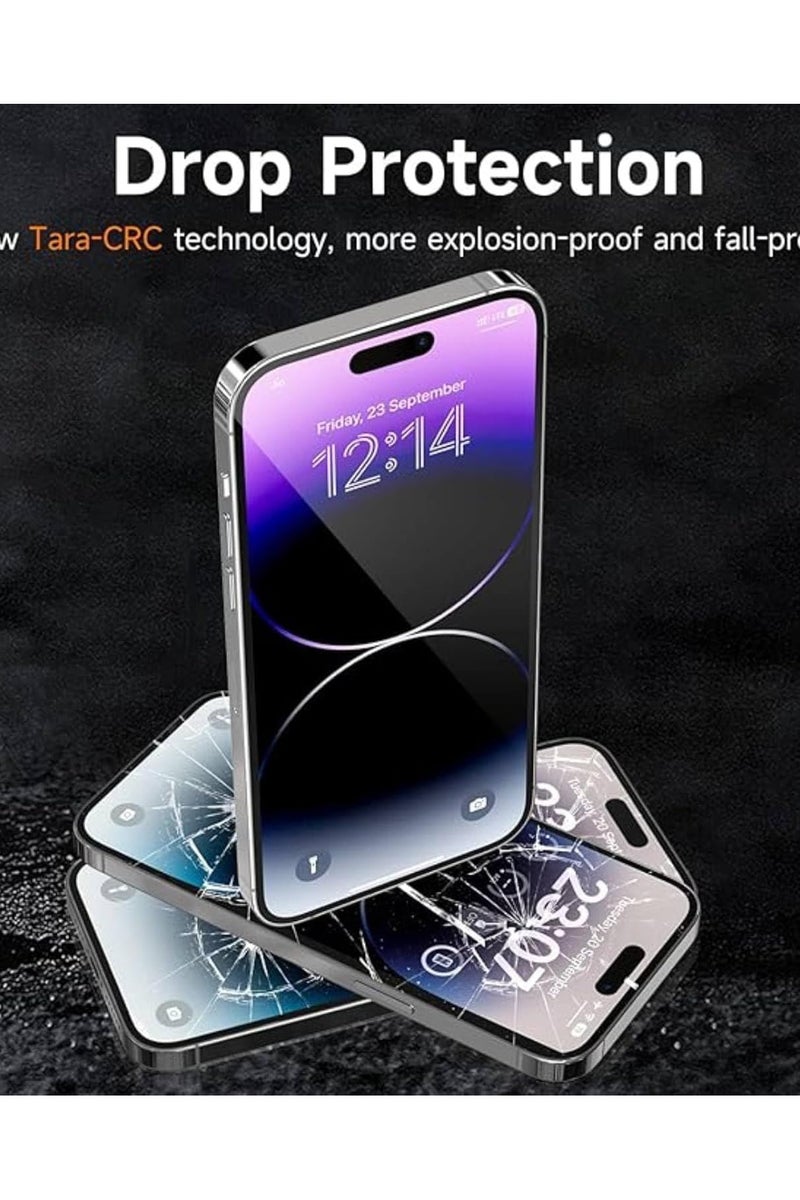 Privacy Screen Protector Compatible with iPhone 15 Pro Max 9H Tempered Glass - Advanced Edge Protection Easy to Install, Anti-Spy, Scratch Resistant 2-Pack - Image 3