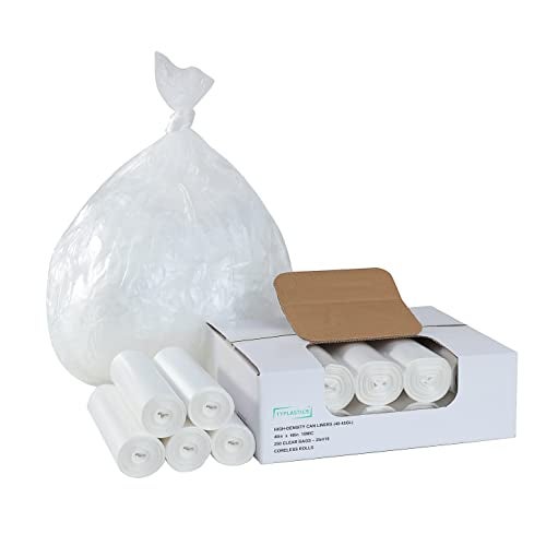 TYPLASTICS 40-45 Gallon Clear Trash Can Liners - 40" x 48" – High Density Garbage Bags - Case of 250 – Multipurpose for Office, Outdoor, Recycling, Industrial and Commercial - Image 5
