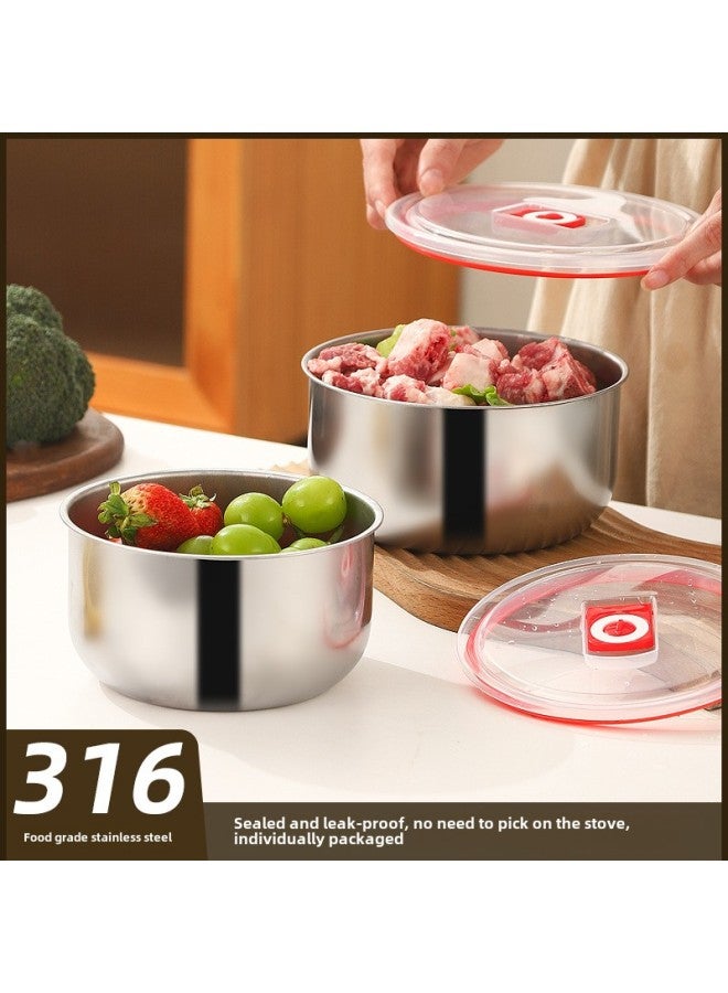 Special Thick Stainless Steel Lunch Box With Lid Portable Refrigerator Storage Box Lunch Box Refrigerated Storage Box Fresh-keeping Box-Specifications:15cm Small Fresh-keeping Bowl  - Image 3