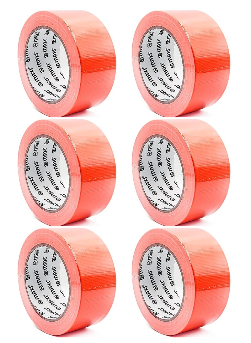 Maxi 6-Piece Two Inch Wide Red Cloth Tape With 25 Yards Length  - Image 1