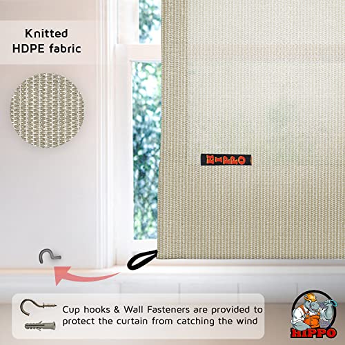 HIPPO 230 GSM Outdoor Sun Blocking Balcony Eyelet/Grommet Curtains Sun & UV Protection, Light Filtering 4.5FTX9FTLong Door Curtain (Sahara-Sand) - Image 5