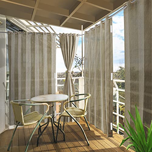 HIPPO 230 GSM Outdoor Sun Blocking Balcony Eyelet/Grommet Curtains Sun & UV Protection, Light Filtering 4.5FTX9FTLong Door Curtain (Sahara-Sand) - Image 1