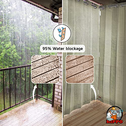 HIPPO 230 GSM Outdoor Sun Blocking Balcony Eyelet/Grommet Curtains Sun & UV Protection, Light Filtering 4.5FTX9FTLong Door Curtain (Sahara-Sand) - Image 3