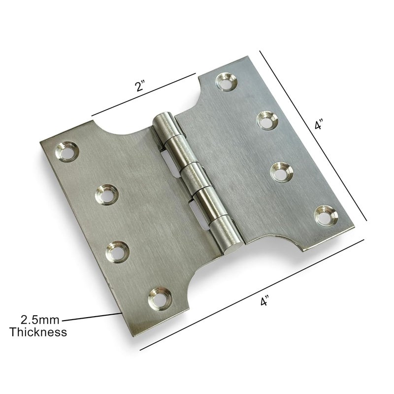 Moksh Plus SS Parliament Hinges Smooth Movement and Welded Premium Stainless Steel HingesKabja for Door and Window Hardware Pack of 3 Pcs 4 x 2 x 12 Guage 25mm - Image 3
