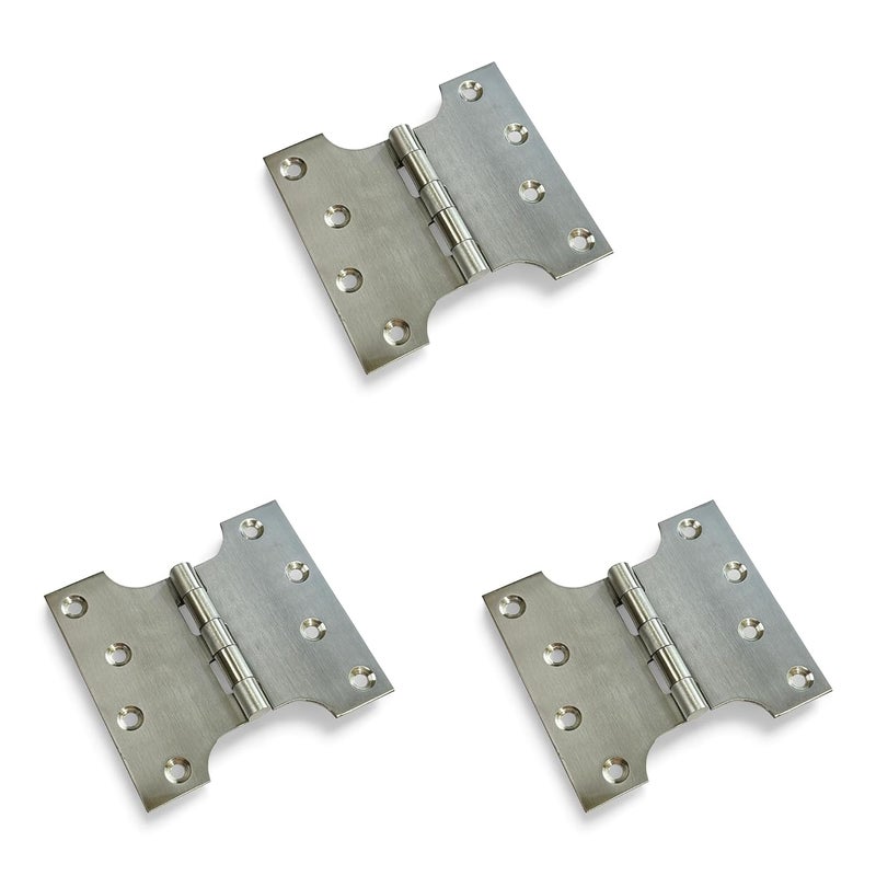 Moksh Plus SS Parliament Hinges Smooth Movement and Welded Premium Stainless Steel HingesKabja for Door and Window Hardware Pack of 3 Pcs 4 x 2 x 12 Guage 25mm - Image 1
