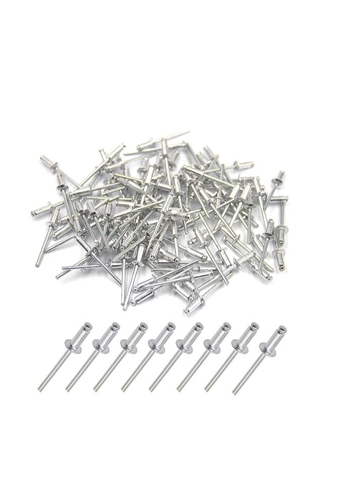 AQSON 3.2mm x 12mm Alloy Rivets, 100 Pack – Rivets for Metal, Blind Rivet, Dome Head Rivet, Aluminium Body and Steel Mandrel Pop Rivets for Tinplate, Metal Fastening, Leather – Push Rivets - Image 5