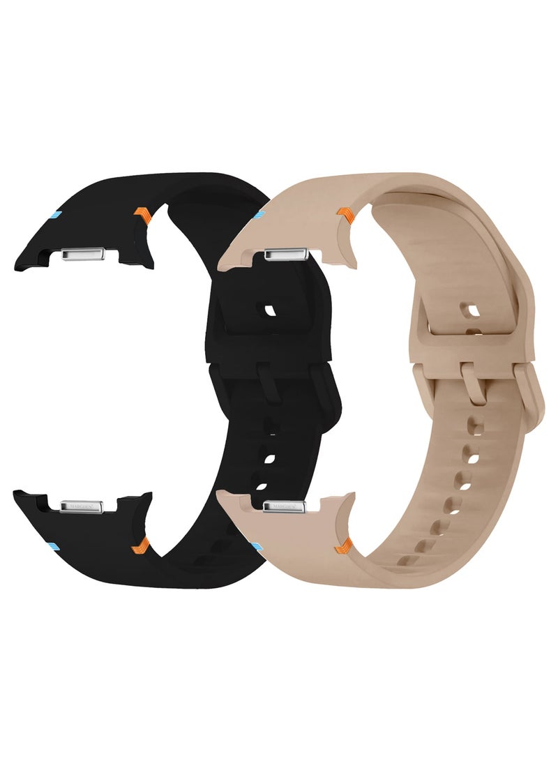2Packs Sport Band for Galaxy Watch 8 40mm 44mm and Watch 8 Classic 46mm, Silicone Replacement Strap, M/L Size - Image 1