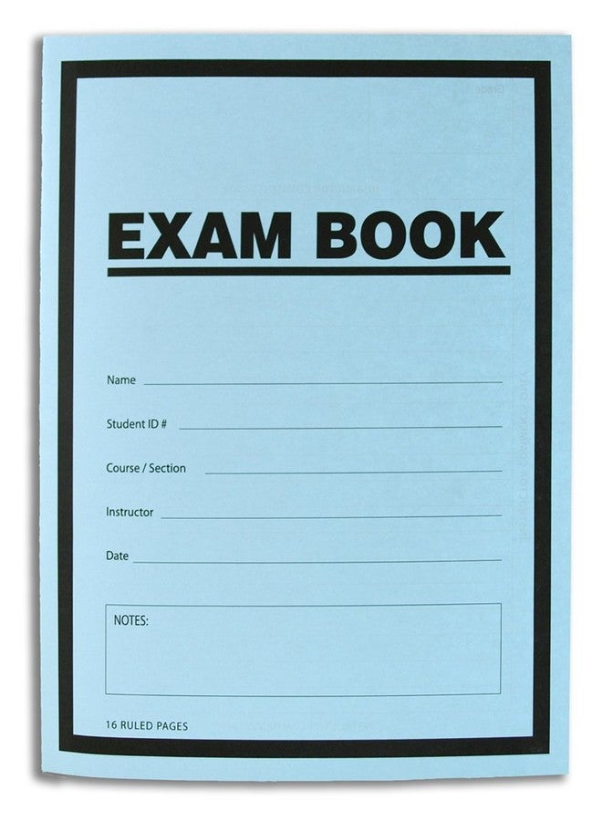 Bookfactory® Exam Book Blue/Blue Test Book (1 Single Book Set) (Ruled Paper Size - 8.5" x 11" - 16 Numbered Pages) Stitched Saddle (Lab-016-7rss (Exam Book)) - Image 1