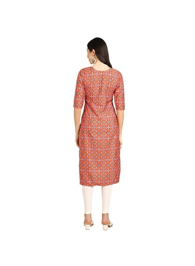 Pinkmint store Women's Crepe Print Straight Kurta [Pack of 4] 2XL - Image 3