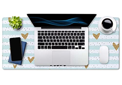 SSOIU Inspirational Quote Desk Mat,Large Mouse Pad 35.5" x 15.7" XXL Extended Gaming Mouse Pad Mat with Non-Slip Base Stitched Edge Mousepad for Computer,Office - She Believed she Could so she did - Image 4