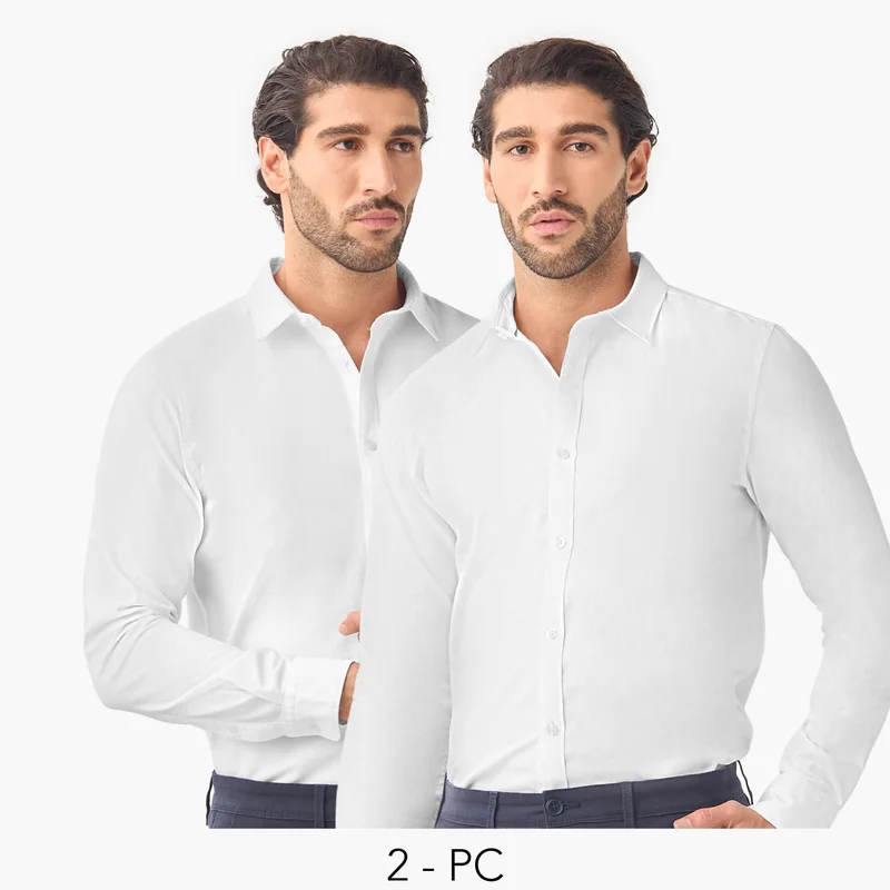 Splash FAV Set of 2 - Regular Fit Oxford Shirt with Collar and Long Sleeves