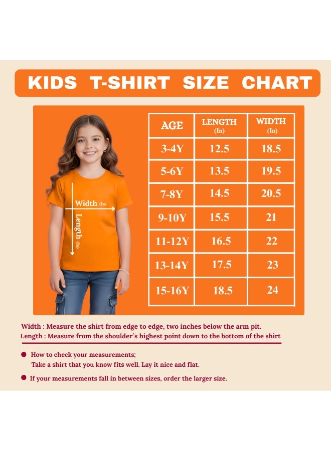 PRINTSHOP4ME Pack Of 5 Girls T-Shirts – Soft Cotton Round Neck Short Sleeve Tees For Daily Wear – Comfortable Fit For School,Daily Use,Outdoor Play, Weekend Trips And Travel - Image 3