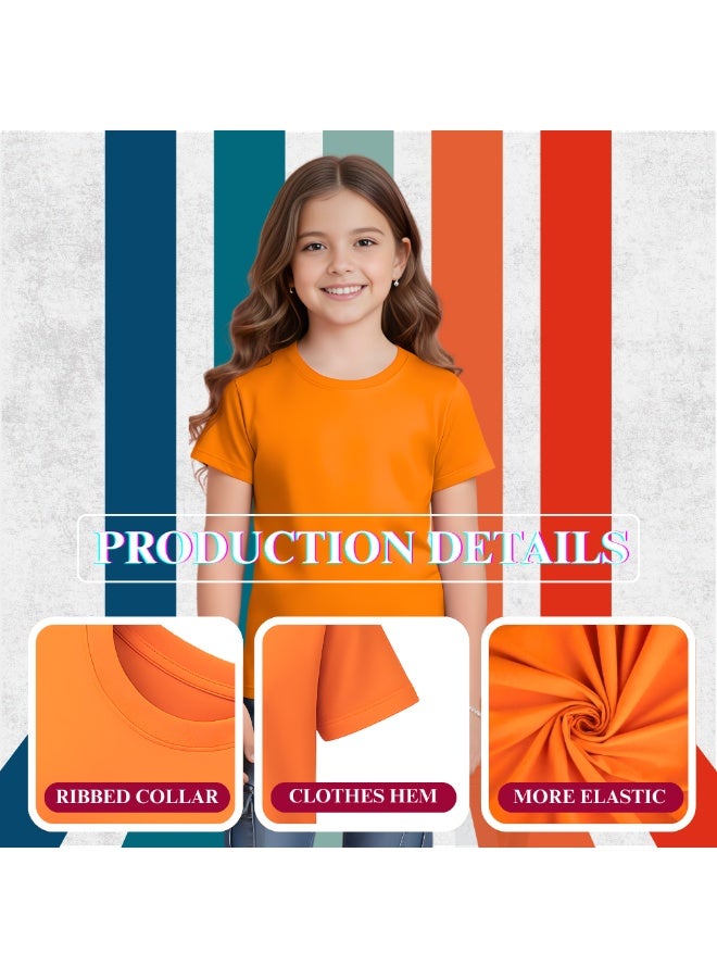 PRINTSHOP4ME Pack Of 5 Girls T-Shirts – Soft Cotton Round Neck Short Sleeve Tees For Daily Wear – Comfortable Fit For School,Daily Use,Outdoor Play, Weekend Trips And Travel - Image 5