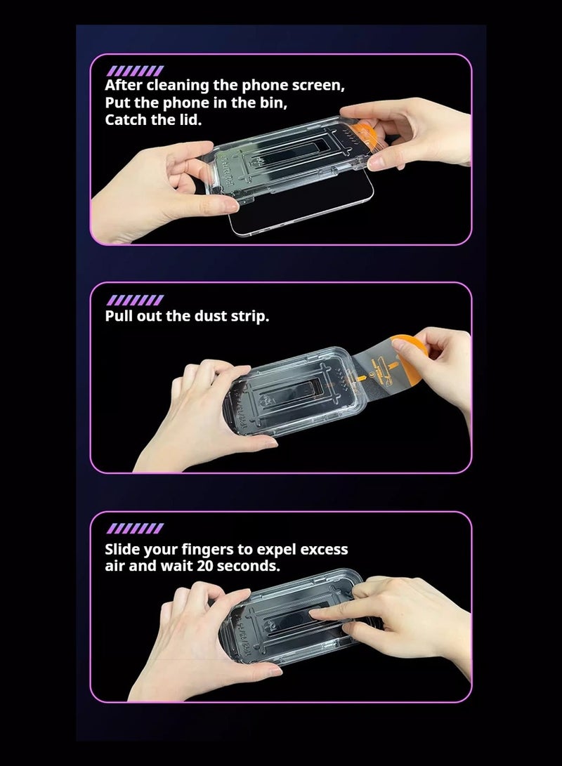 cas:pace Suitable for S25 -clear anti-fingerprint tempered film 9H hardness full screen protection/3 pieces of tempered film set - Image 5