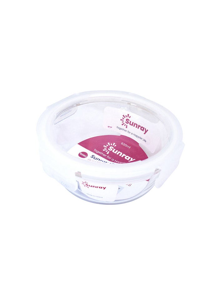 Sunray - Borosilicate Glass Round Food Container 620 ml - Image 1