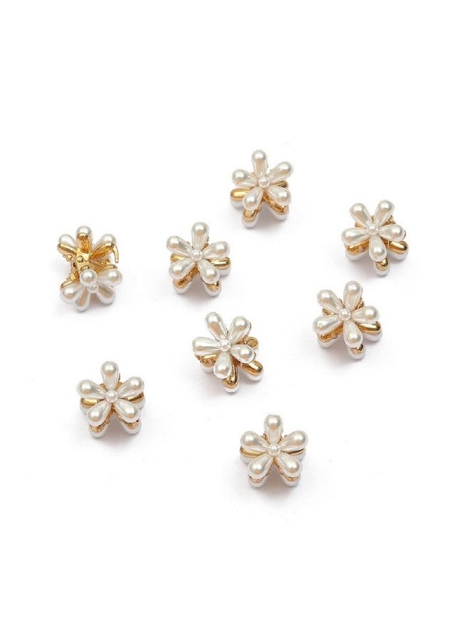 SUNBIRD 4 Pcs Fashion Mini Pearl Hair Claws For Women Small Flower Clips Set Hair Accessories Gold Crab Girls Headwear Wedding - Image 1