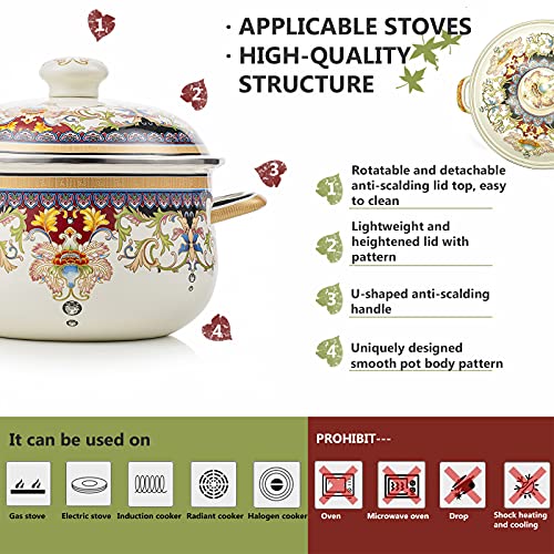 OLYTARU Nonstick Deep Enamel on Steel Stock Pot/Stockpot with Lid, 3 Quart (3L) - Image 2