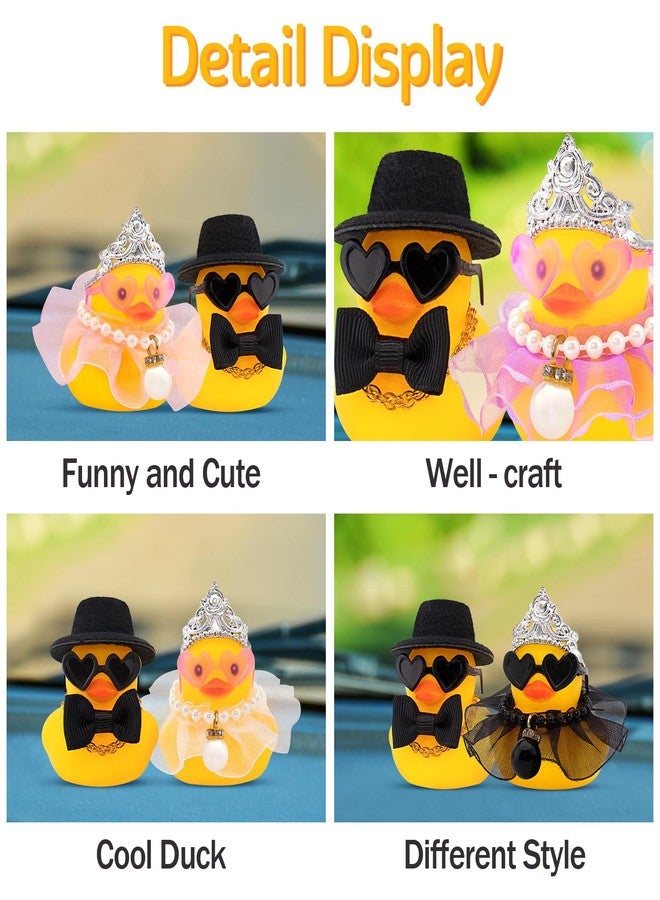 wonuu Pair Set of 2 Bride and Groom Rubber Ducks for Wedding Favors, Party Favors, Ceremony Gift Set, Marriage Souvenir, Marry Blessings, Aniversary Present, White Dess with Veil&Soft Top Hat - Image 4