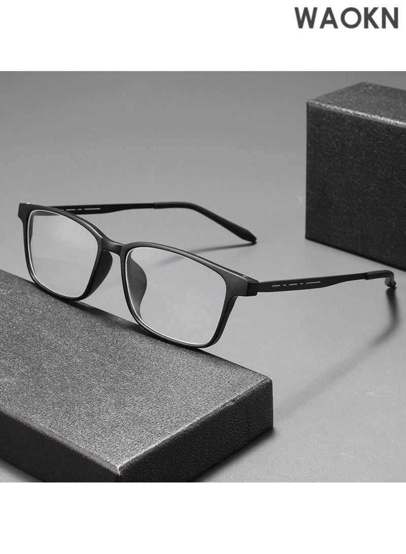 دبليو أيه أو كي أن نظارات قراءة مستطيلة خفيفة الوزن، مصنوعة من التيتانيوم المرن TR90، مضادة للضوء الأزرق. نظارات قراءة مربعة للنساء والرجال، بإطار TR، مانعة للضوء الأزرق، مضادة للوهج، مضادة لإجهاد العين، غير قابلة للكسر. - Image 3