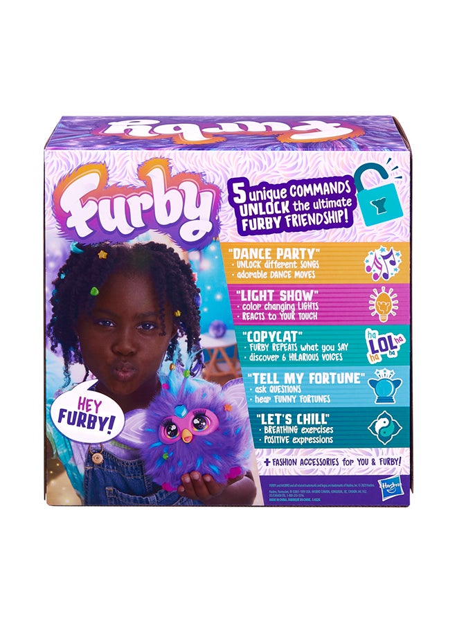 Furby أرجواني، 15 ملحقات أزياء، ألعاب قماشية تفاعلية للأطفال من سن 6 سنوات، أنيماترونيك مفعلة بالصوت - Image 3