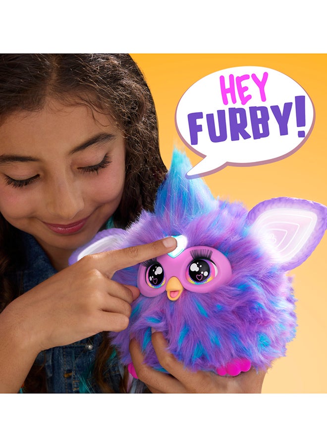 Furby أرجواني، 15 ملحقات أزياء، ألعاب قماشية تفاعلية للأطفال من سن 6 سنوات، أنيماترونيك مفعلة بالصوت - Image 5