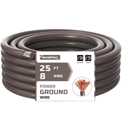 AWELTEC 8 Gauge Wire, 25 Feet Black Power Ground Cable, Primary Automotive Wires, Copper Clad Aluminum for Battery Cable, Car Audio, Amp Wiring, Generator, Automotive, RV - Image 1