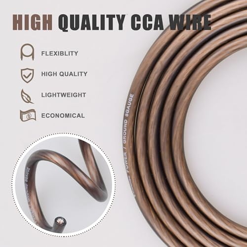 AWELTEC 8 Gauge Wire, 25 Feet Black Power Ground Cable, Primary Automotive Wires, Copper Clad Aluminum for Battery Cable, Car Audio, Amp Wiring, Generator, Automotive, RV - Image 4