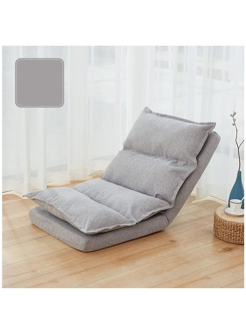 GT-Wheel Floor Chair Adjustable 5 Angles Padded Floor Game Seating Back Support Floor Recliner Fold Flat for Meditation, Reading, Watching, Video-Gaming, Adult Kid (Grey) - Image 1