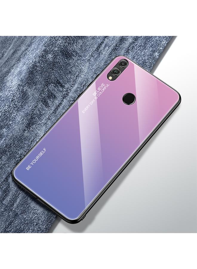 جرين تايجر جراب لهاتف Huawei Honor 8X، جراب زجاجي متدرج الألوان - Image 1