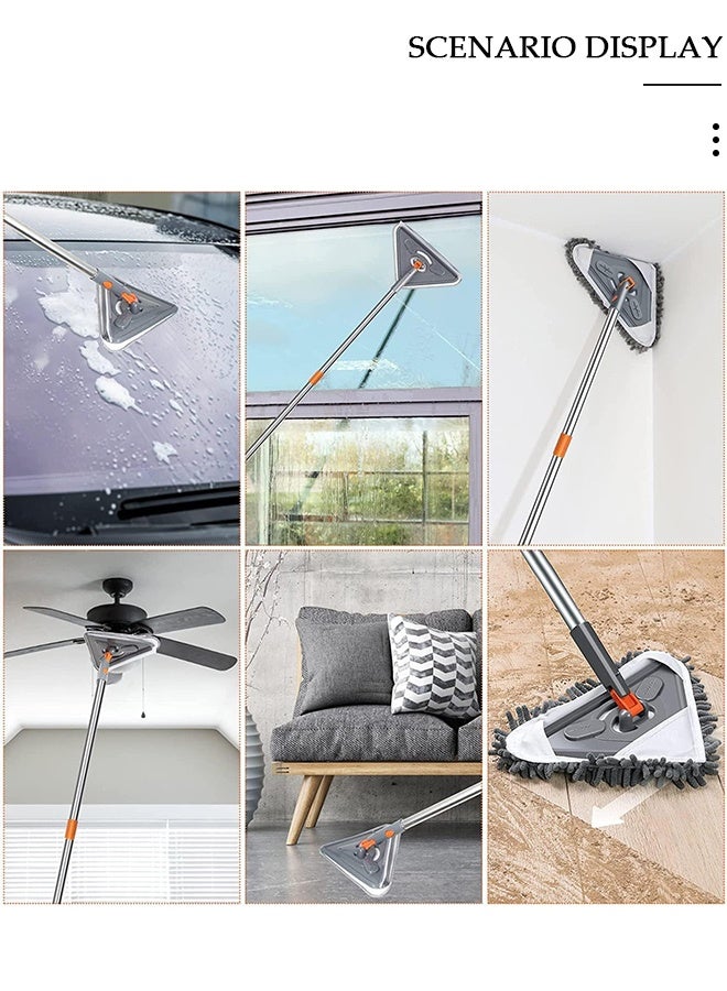 DUNISO Wall Cleaner Mop with Long Handle 82 Inches, Ceiling Cleaner,3-in-1 Ceiling Cleaning Tool Duster with 6 Replacement Microfiber Chenille Pads for Painted Walls, Window, Floor, Baseboard for Home and Office Use - Image 3