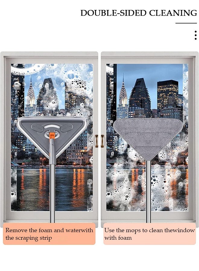 DUNISO Wall Cleaner Mop with Long Handle 82 Inches, Ceiling Cleaner,3-in-1 Ceiling Cleaning Tool Duster with 6 Replacement Microfiber Chenille Pads for Painted Walls, Window, Floor, Baseboard for Home and Office Use - Image 4