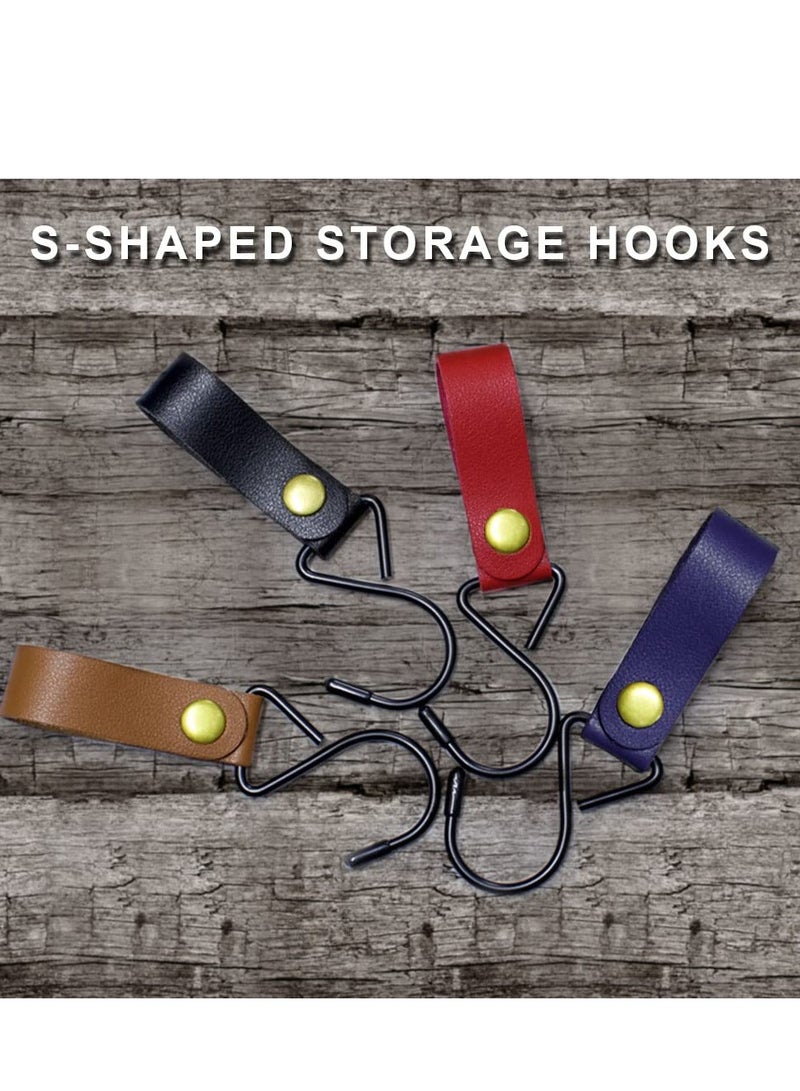 Zikra 10pcs Leather Hooks for Hanging Camping Hook Hanger Stroller Hooks Leather Hooks for Coat Towel Kitchen Bathroom - Image 4
