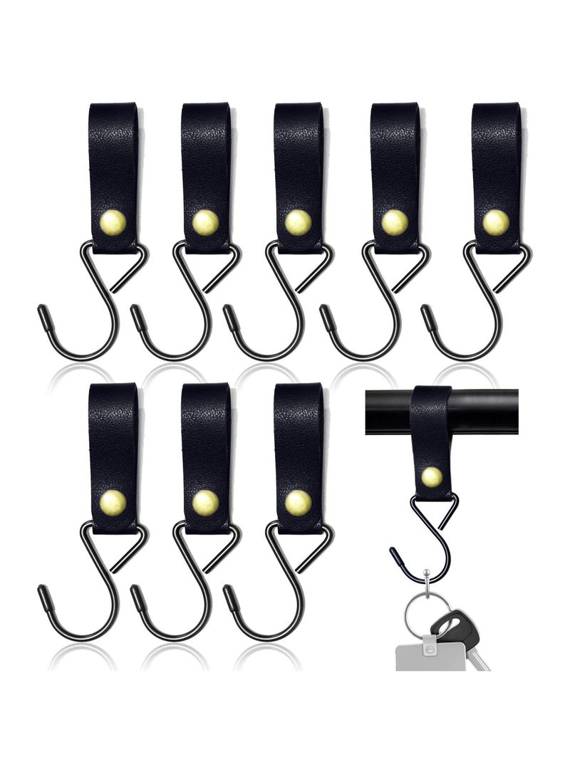 Zikra 10pcs Leather Hooks for Hanging Camping Hook Hanger Stroller Hooks Leather Hooks for Coat Towel Kitchen Bathroom - Image 1