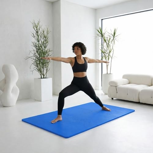 BalanceFrom Puzzle Exercise Mat 1/2" Thick, EVA Interlocking Foam Floor Tiles for Home Gym, Mat for Home Workout Equipment, Floor Padding for Kids, Blue, 24 in x 24 in x 1/2 in, 48 Sq Ft - 12 Tiles - Image 5