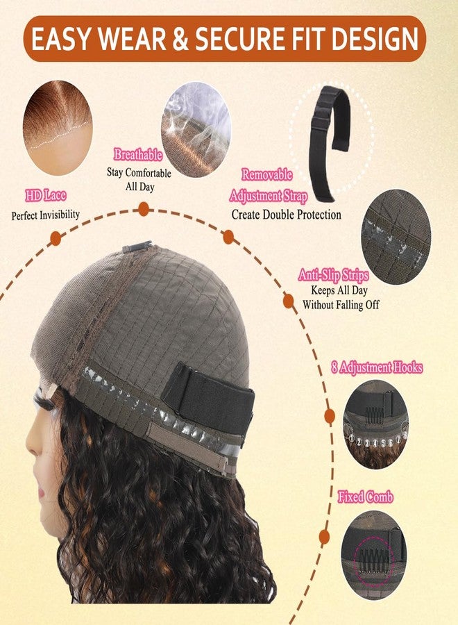 Apeasex Glueless Side Part Curly Wigs for Black Women 14 Inch Ombre Short Curly Bob Wig Human Hair T1B/30,Ready to Wear Glueless Wigs Human Hair Natural Everyday Look,Beginner Friendly - Image 4