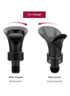 KASTWAVE Wine Stopper and Pourer, 2 In 1 Design Flower Shape Decorative and Reusable Wine Pourer, Leakproof Silicone Wine Bottle Stopper(2 Pcs)  - Image 3