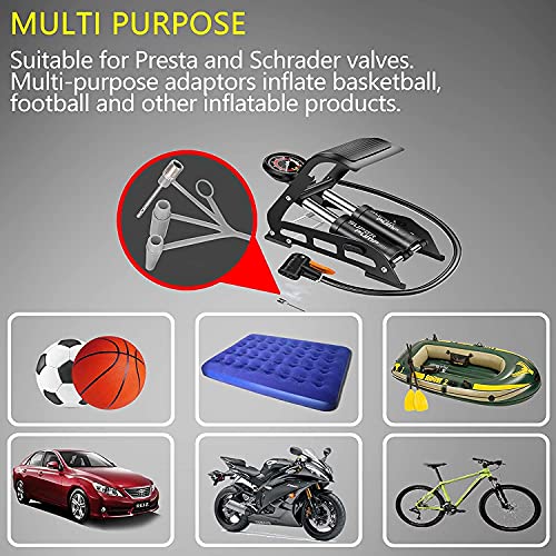 SuNZita® ManualPortable High Pressure Foot Air Pump Compressor for Car and Bike Air Pump for Motorbike,Cars,Bicycle,for Football,Cycle Pumps for Bicycle,car air Pump, Size 25 CM - Image 5