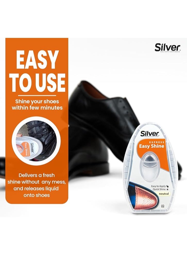 Silver Express Shoe Shine Sponge - Instant Shine Shoe Polish For Shoes, Boots & More - Quick and Easy Shoe Shiner - Image 1